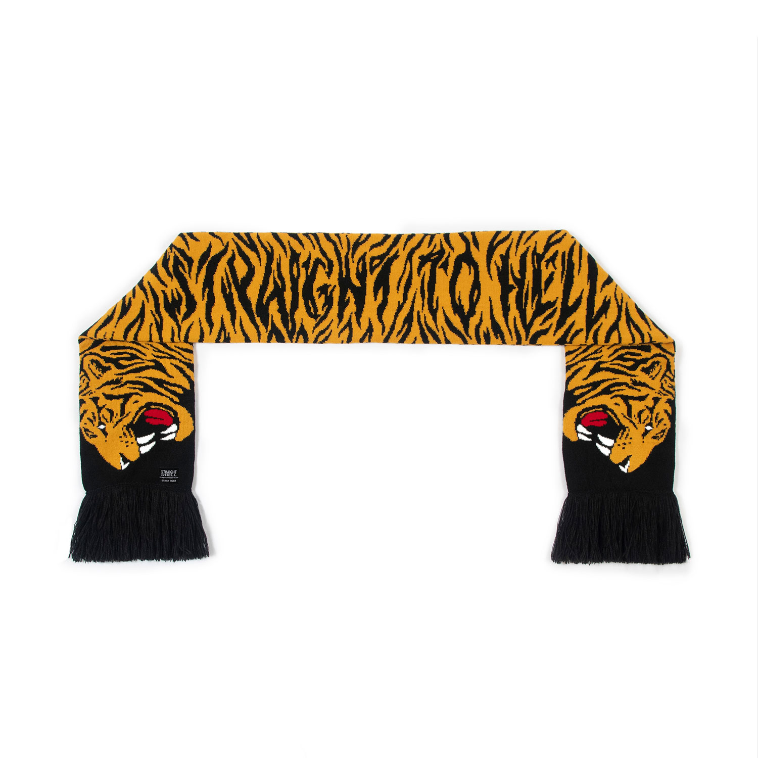 bold orange and black tigers on a scarf